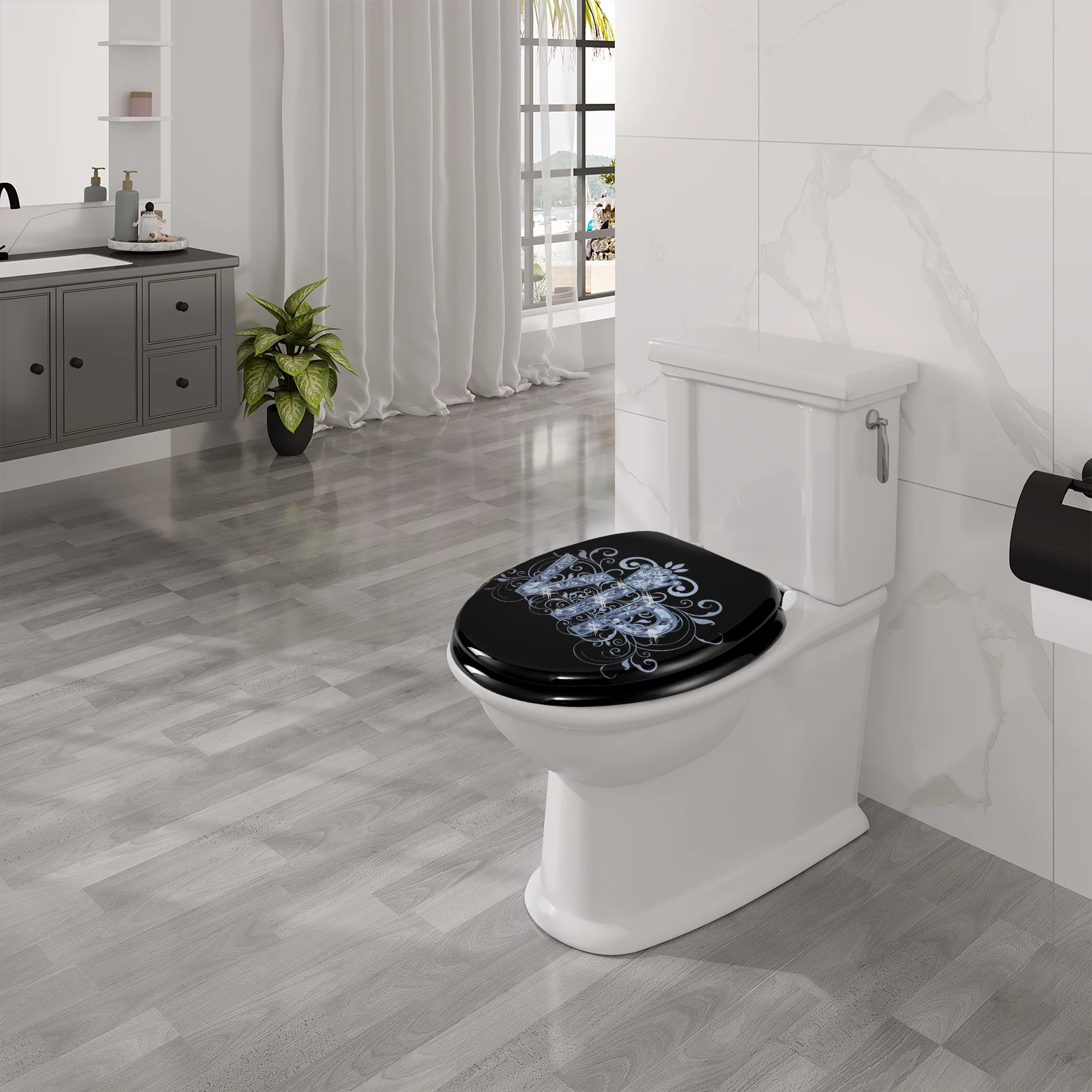 WOLTU 1 Stück universeller Toilettensitzdeckel mit Soft-Close-Funktion für Badezimmer, verdickter, antibakterieller Ersatz für Badezimmer-Ausstattung – Detail 17