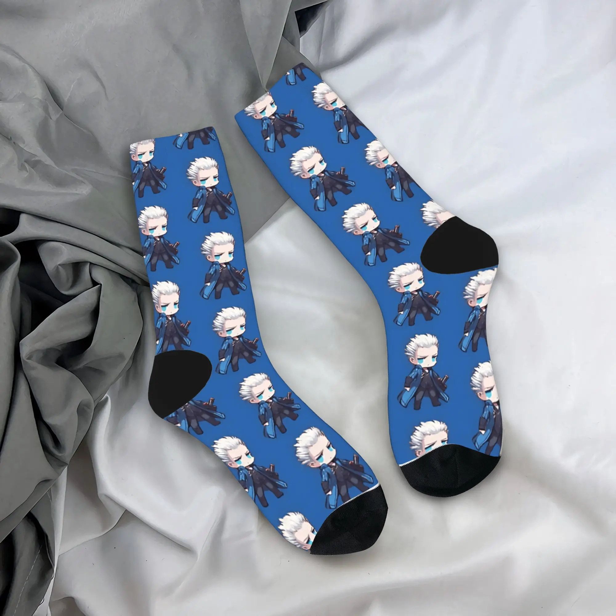 

Чулки Vergil, игровые персонажи, носки в стиле ретро, мужские носки высокого качества, осенние дизайнерские носки для бега, анти-пот, подарок