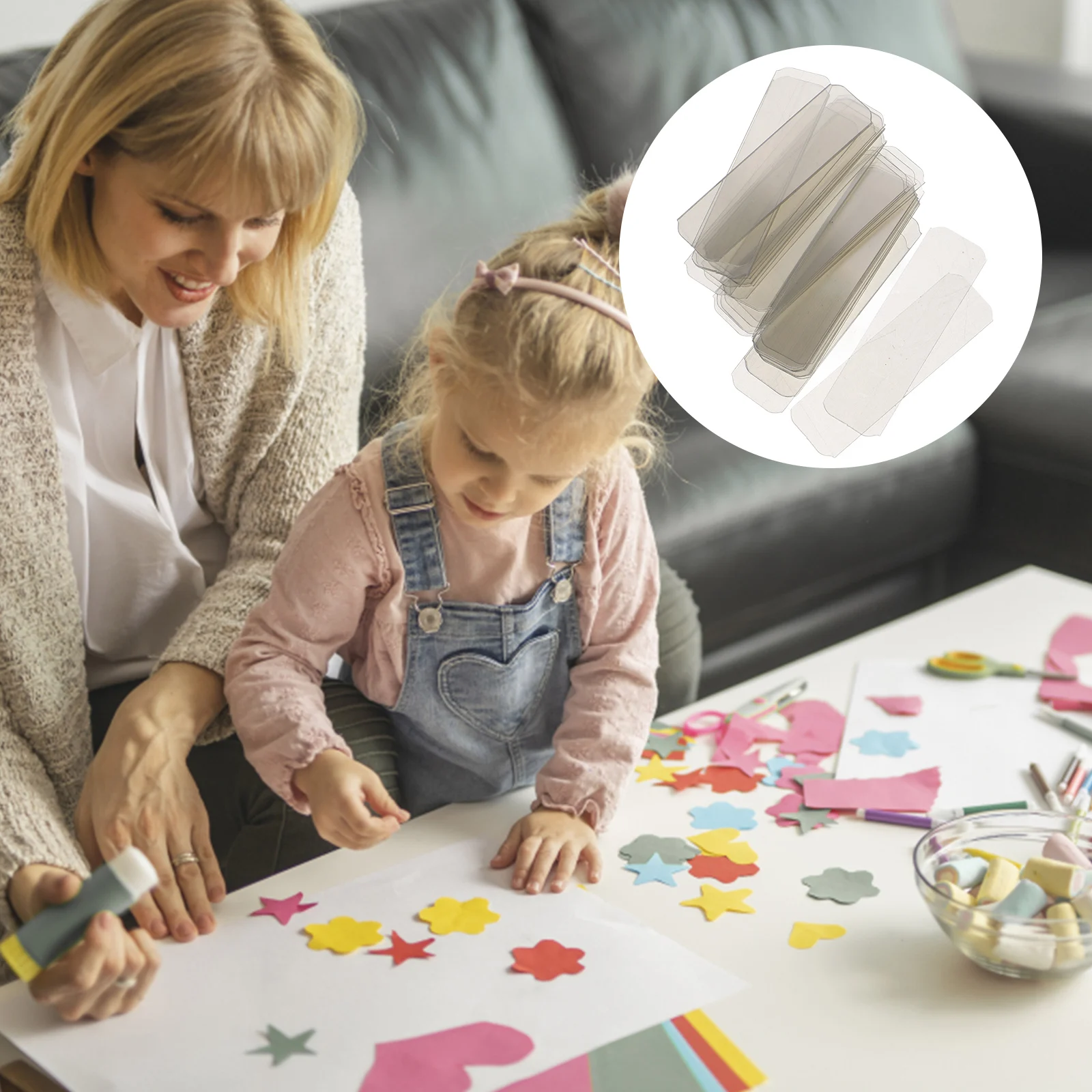 

240 Pieces Double Sided Adhesive Tape Clear Square Wall Stickers 16x46mm Detachable Removable Craft Decor Fixing Solution
