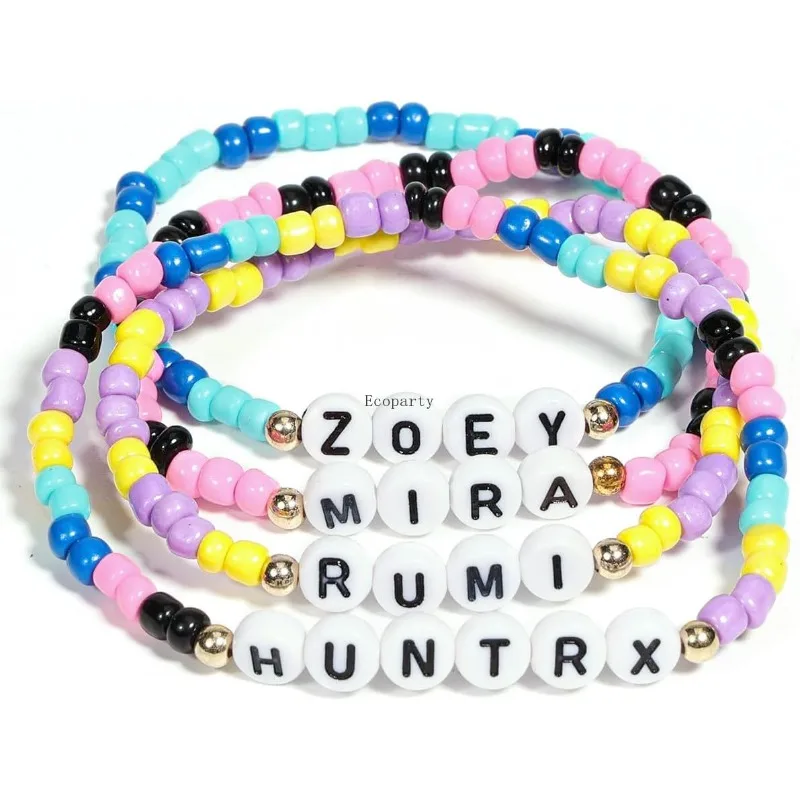 أساور KPop Demon Hunters مستوحاة من Merch أساور Huntrix K-Pop Stuff Rumi Mira المشجعين التأثيرية هدايا البضائع إكسسوارات الزي