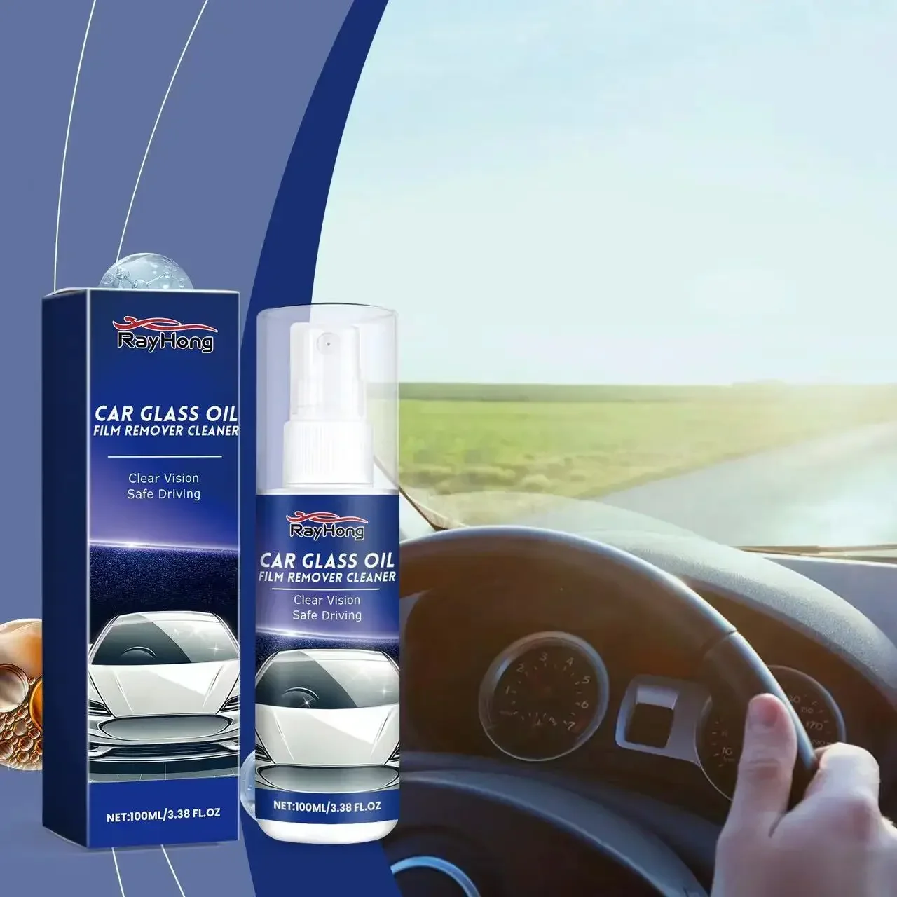 Car glass polishing degreaser oil film cleaning and polishing bathroom window windshield car wash