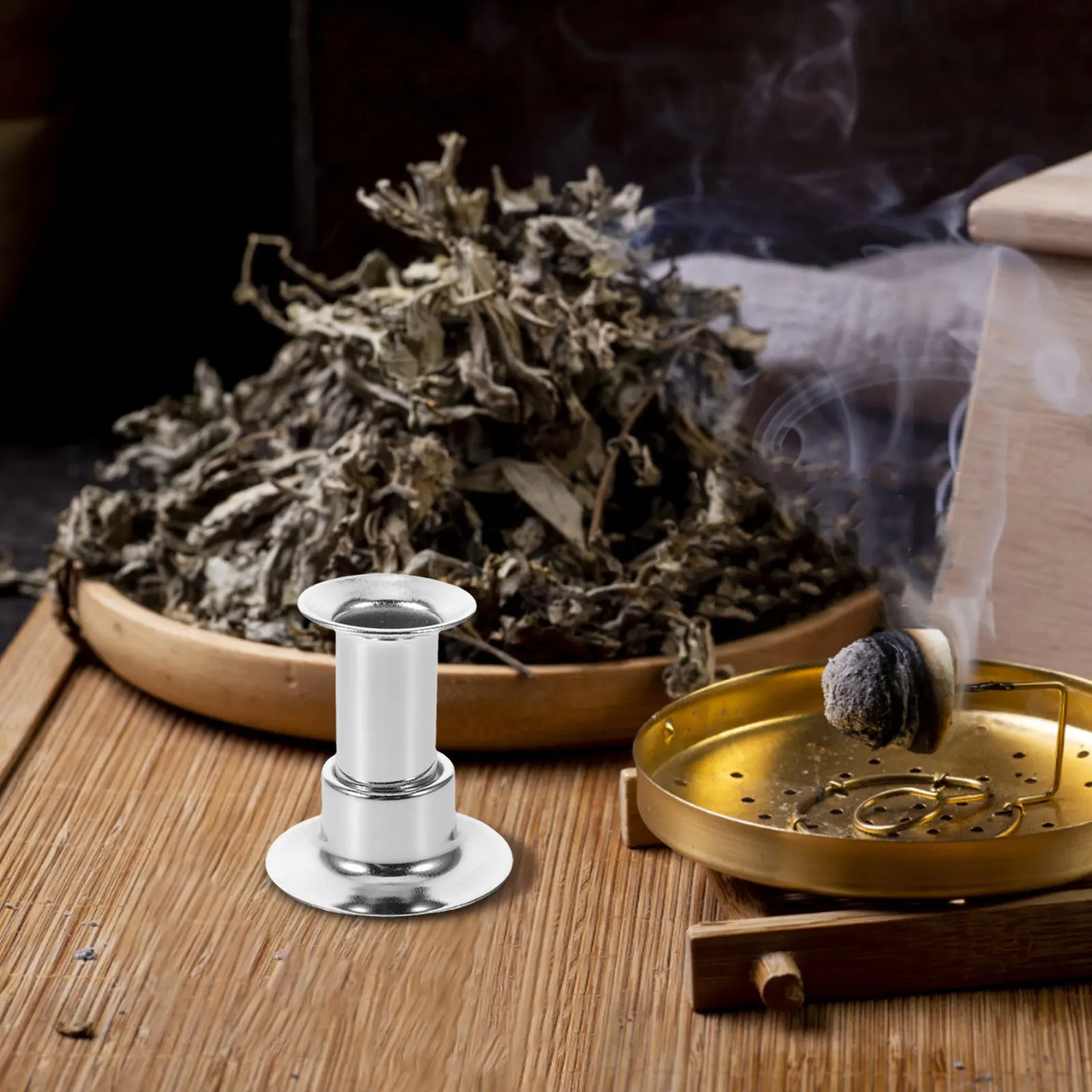 Stainless Steel Moxa Stick Extinguisher Safe Holder for Moxibustion Roll Fire Cap Rapid Cooling Ash Disposal Easy Clean Reusable