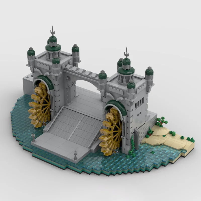 1984 Uds. Modelo de bloques de construcción MOC L'arche des aubes, arquitectura de puerto Clockpunk, edificio decorativo educativo DIY