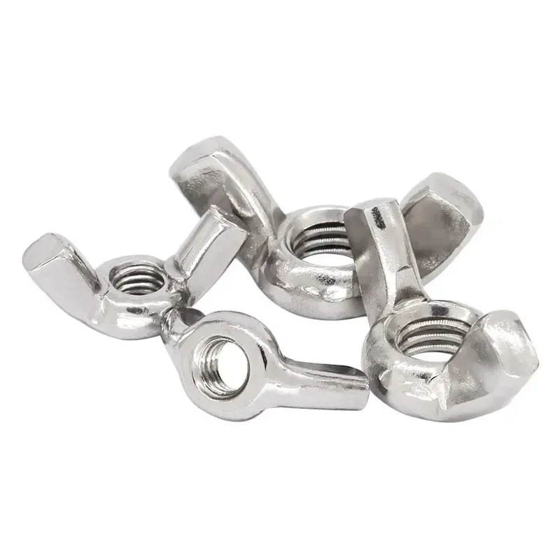 20/30/50/100 pcs M3 M4 M5 M6 M8 M10 M12 Wing Nuts 304 Stainless Steel Galvanized Wing Nuts Galvanized Hand-Tightened Nuts 6