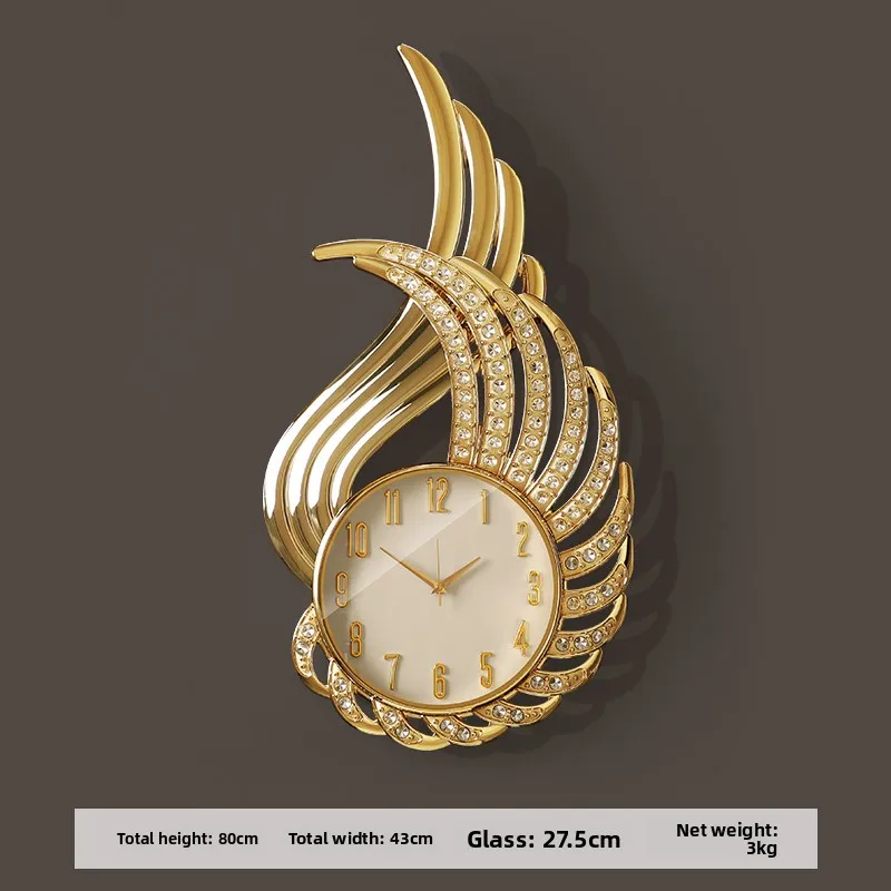 Creative Diamond Inlaid Decorative Wall Clock Stylish Living Room Watch Entrance Clock At The Foyer Large Silent Quartz Clock