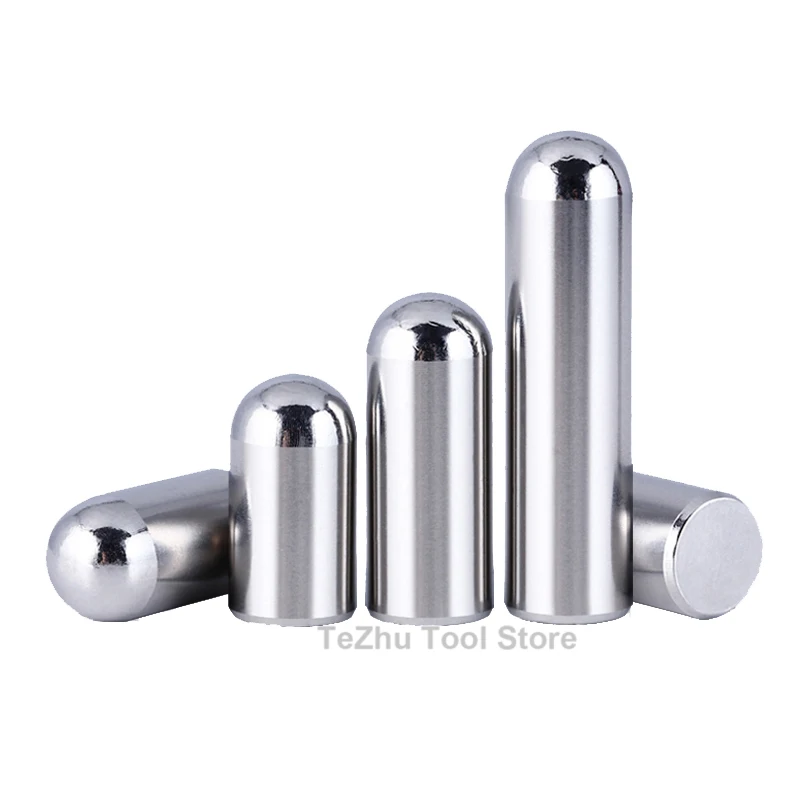 Cylindrical Pin Solid Round Head Cylindrical Pin M3-M12 Shaft Round Head Stainless Steel Positioning Pin Length 3-100mm