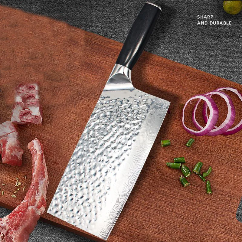 

New Hand Forging Kitchen Knife Professional Shredded Meat Vegetables Slice Traditional Labor-saving Knives Sharp Nakiri Cleaver