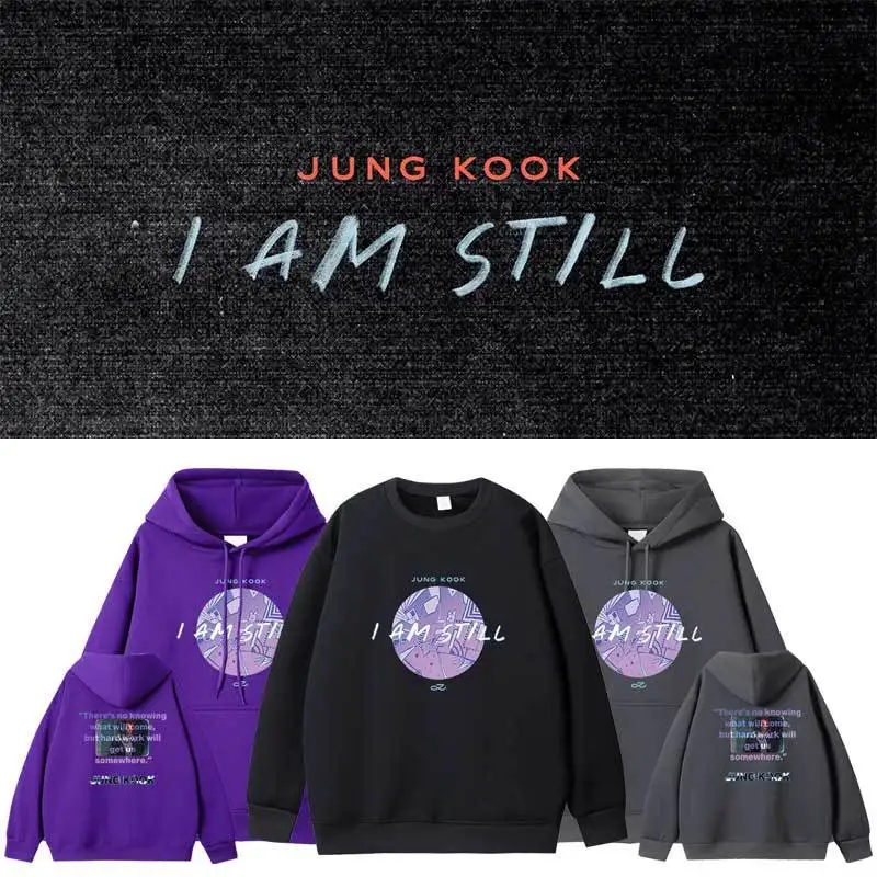 JUNGKOOK I AM STILL Hoodie Kpop Women Men Autumn Loose Sweatshirt Korean Popular Fashion Letter Print Streetwear Oversize Hoodie