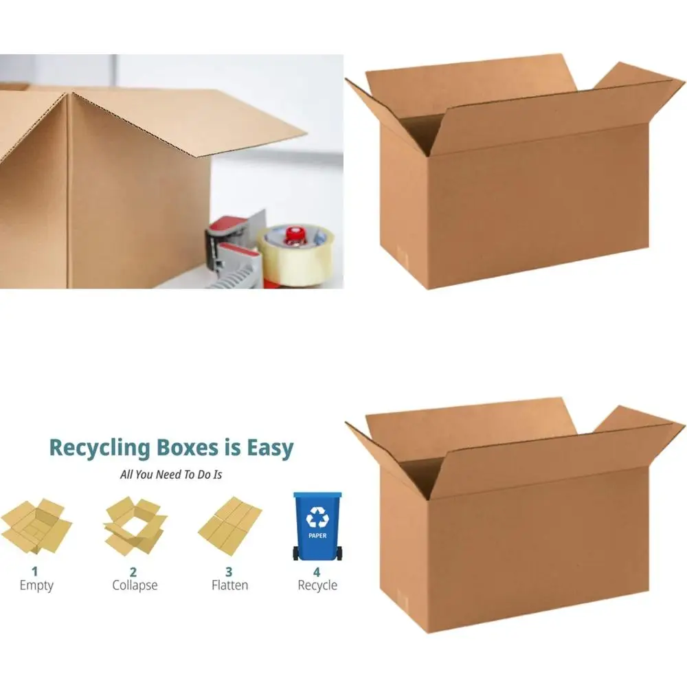 

50-Pack 16x8x8 Inch Corrugated Cardboard Boxes for Shipping, Packing, and Moving