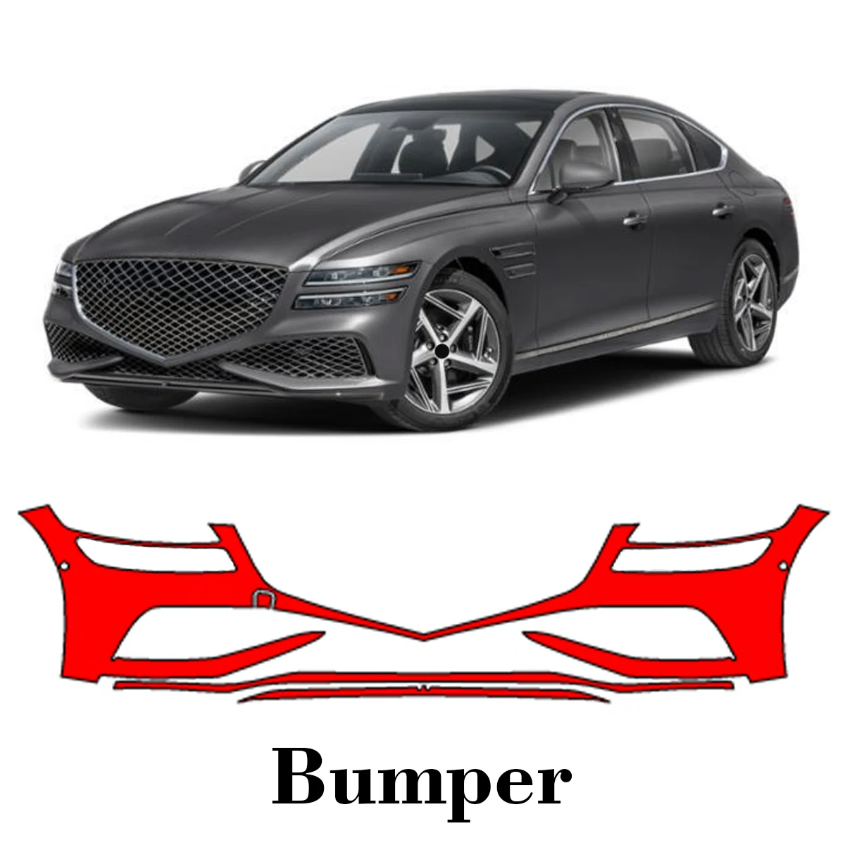 

Car Precut Paint Protection Film Front Bumper Anti-scratch Exterior TPU PPF For Genesis G80 Sport 2022-2024