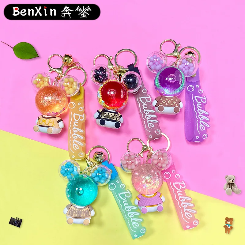 Minso new creative flowing sand acrylic keychains, car bag hangers, keychain hangers, and bag hangers