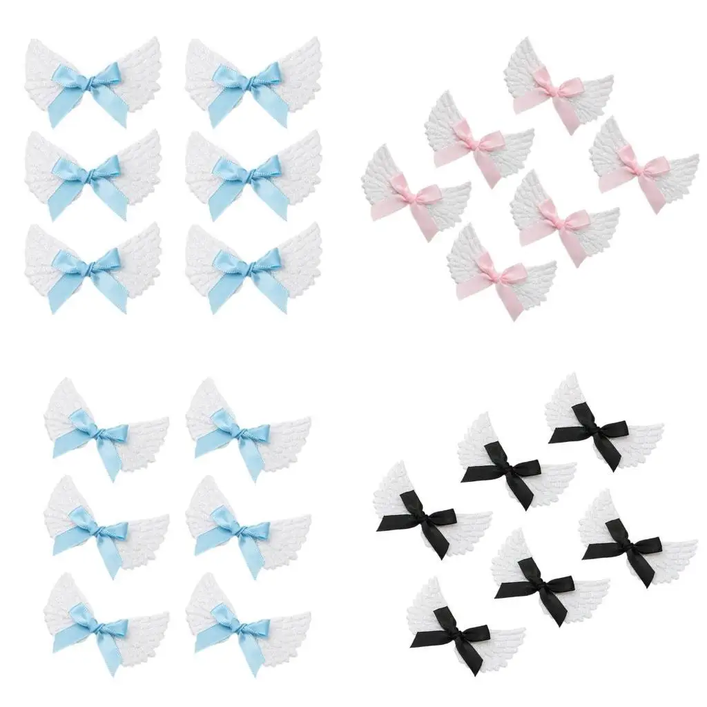 

652f 6pcs Black Angel Wing Hairpins Hairpins сплав для волос Clip