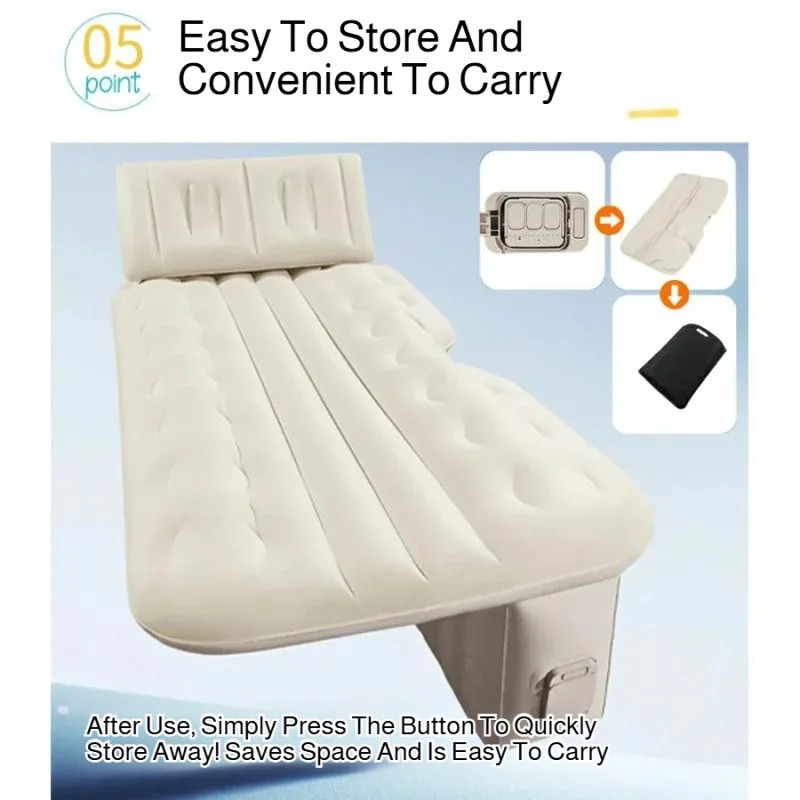 Car Back Electric Inflatable Bed One-touch Inflatable Thick Air Cushion Portable Sleeping Mattress Pad Suitable for Travel view 5