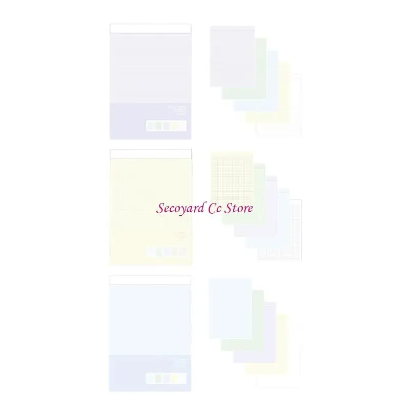 N3UC Paper Notebook 21x14.8cm 80 Sheets Gridded/Lined/Blank Tearable Journal Notepads