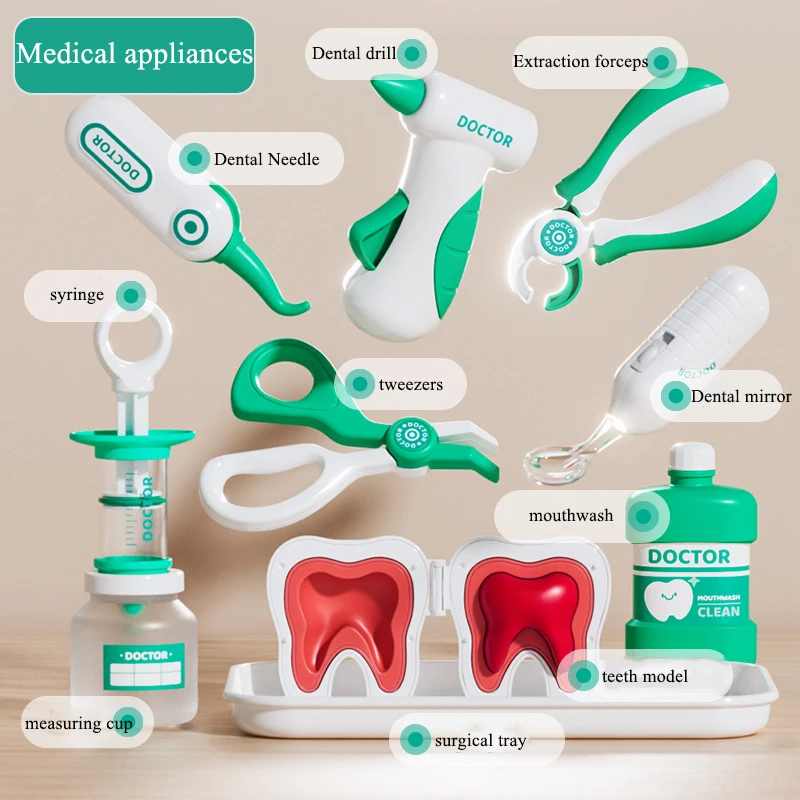 Ensemble de jouets de médecin pour enfants, jeu de rôle, Simulation de scène médicale pour enfants, outils de dentiste et d'infirmière, jouet d'institution médicale, cadeaux