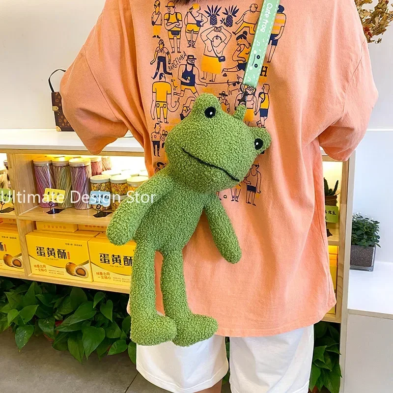 Cute Frog Plush Bag Toys Stuffed Animals Doll CrossBody Shoulder Bag Backpack Coin Purse Wallet Pouch Children Girls Boys Gift