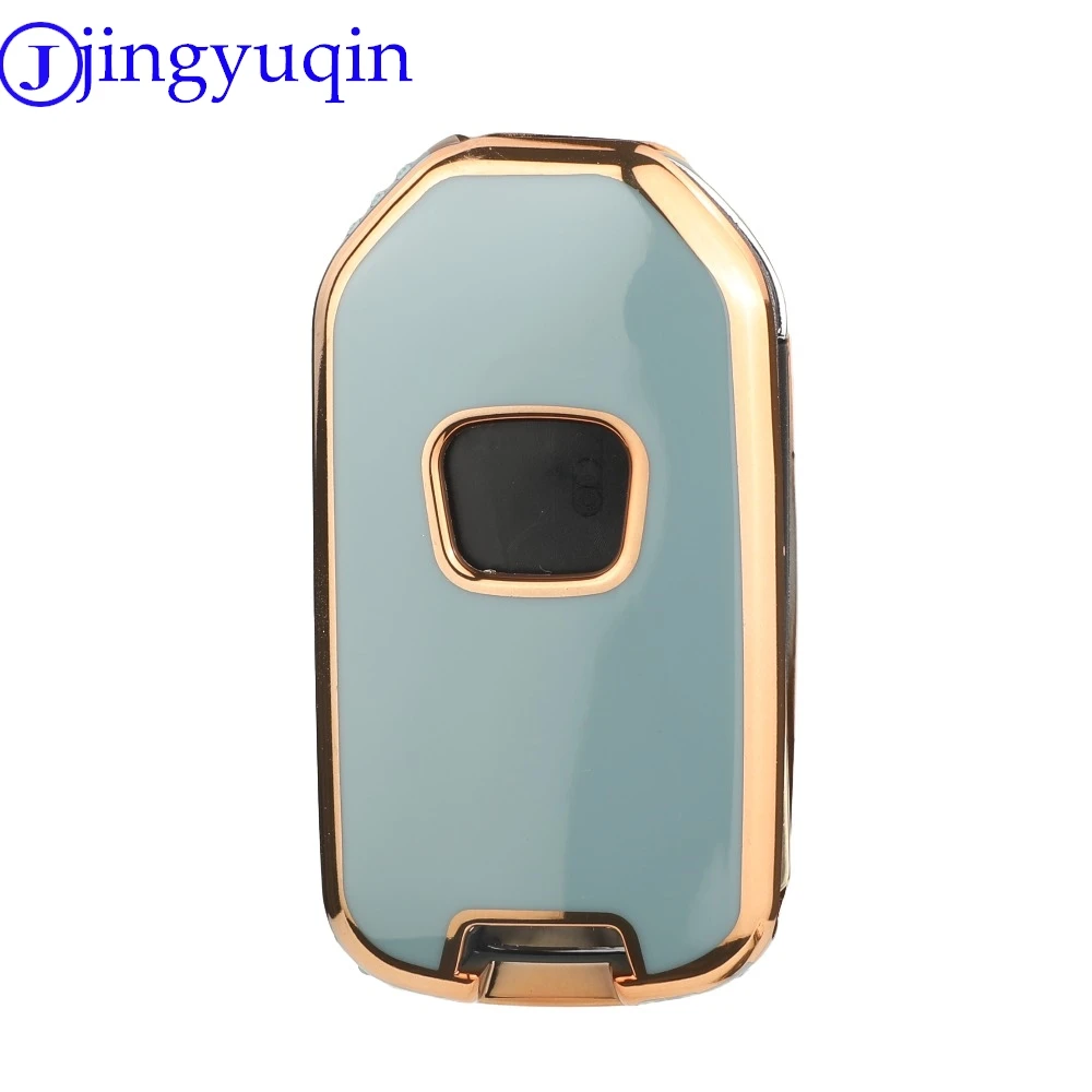 Jingyuqin Kedatangan TPU Kunci Mobil Shell Case Fob 2/3 Tombol Case Kunci Mobil untuk Honda Civic City Fit HR-V XR-V Lipat Flip