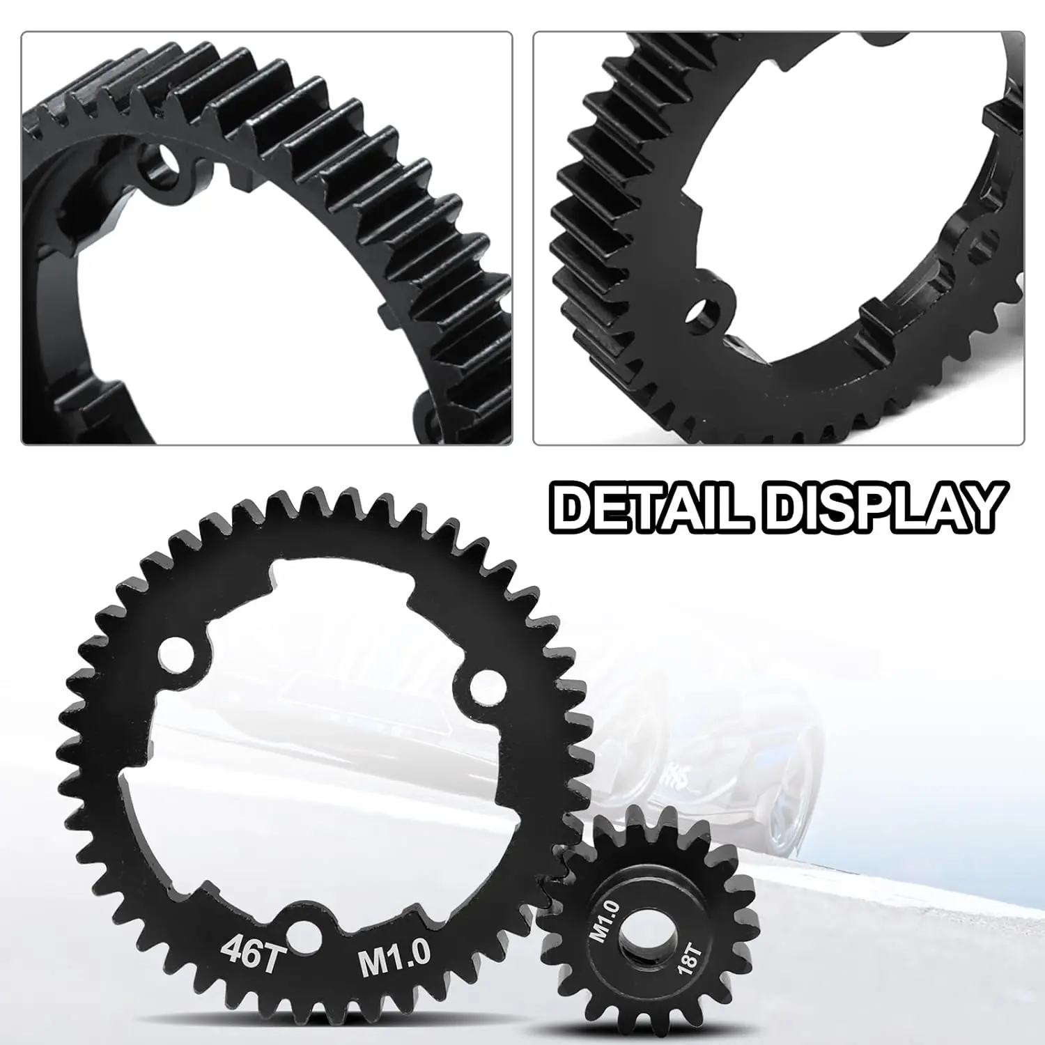 OGRC 46T/54T 1 Mod Hardened Steel Spur Gear with 18T Motor Pinion Gear for Traxxas 1/5 X-Maxx 1/7 XO-1 1/10 Maxx/E-Revo 2.0 VXL