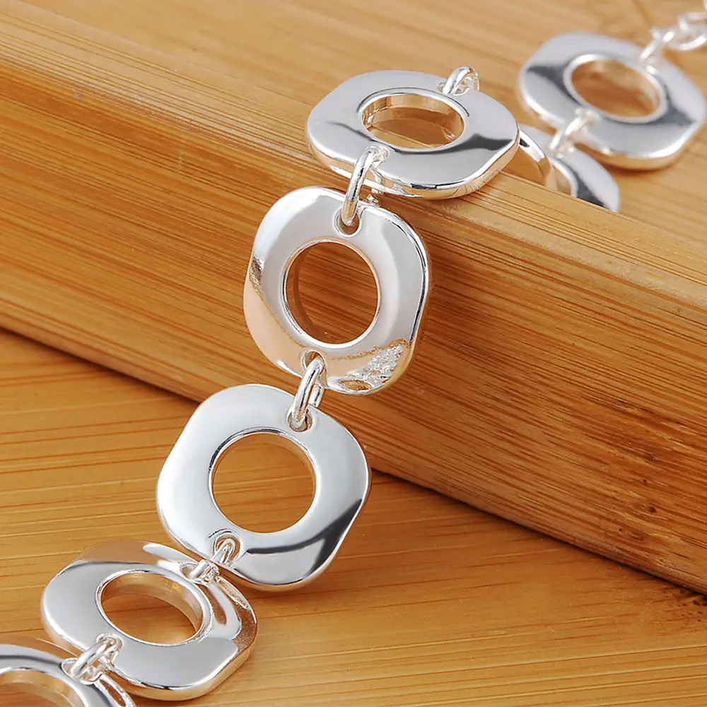 fashion design 925 Sterling Silver Bracelets  for women Men Jewelry high quality factory price  popular Gifts
