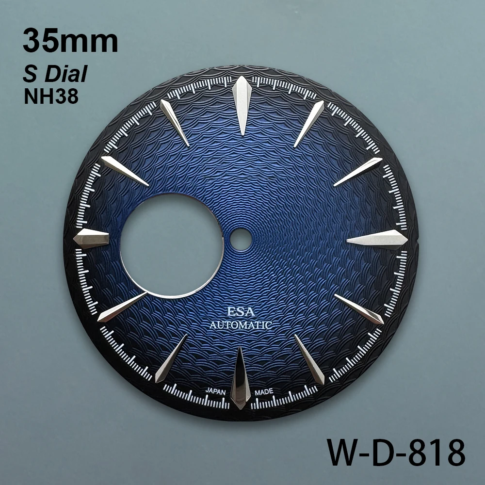 35mm S Logo Cocktail Hollow Dial Suitable For NH35/NH38/NH36 Movement Weave High Quality Dial Watch Accessories