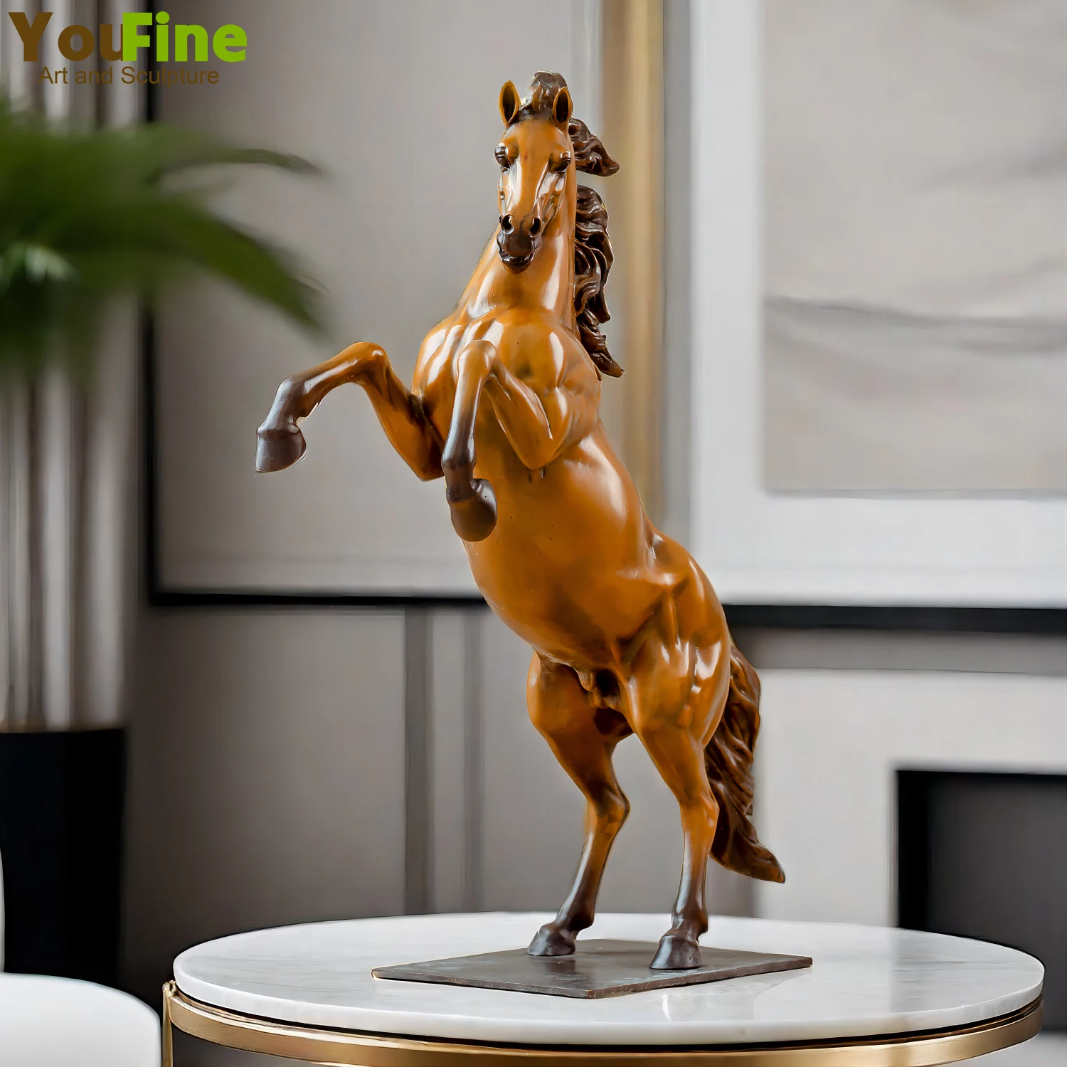 

Bronze Jumping Horse Sculpture Bronze Horse Statue Animal Art Crafts For Home Office Decoration Ornament