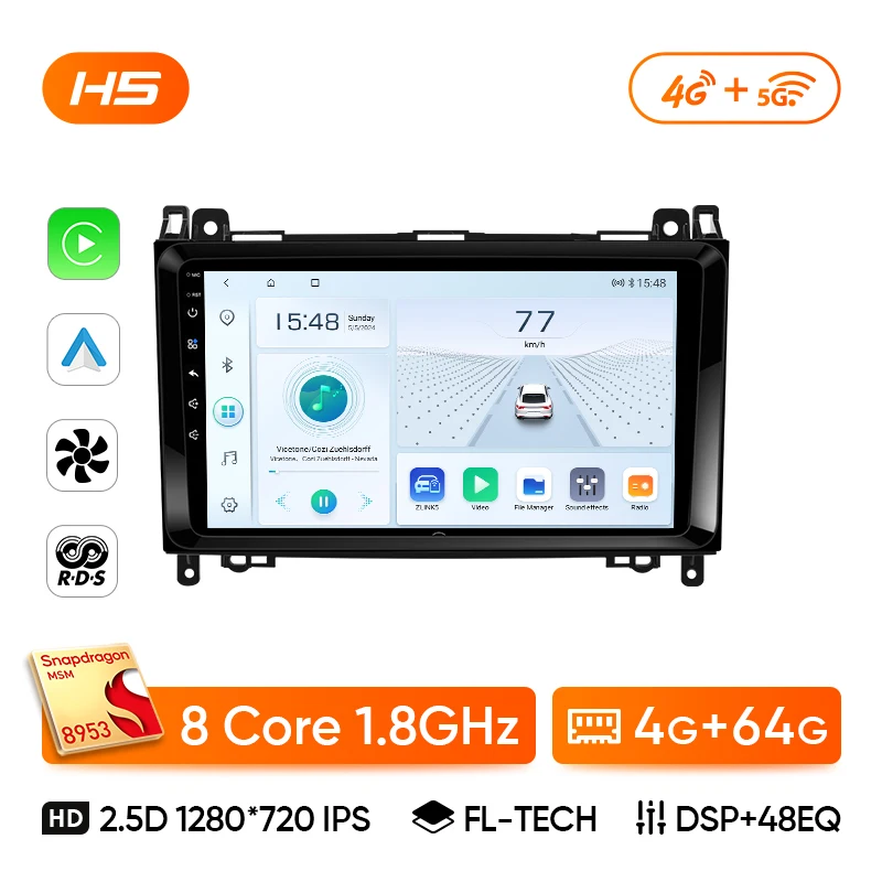 Ainavi Autoradio Voor Mercedes Benz B200 W169 W245 Viano Vito W639 Sprinter W906 Draadloze Carplay Android Auto Multimedia Speler
