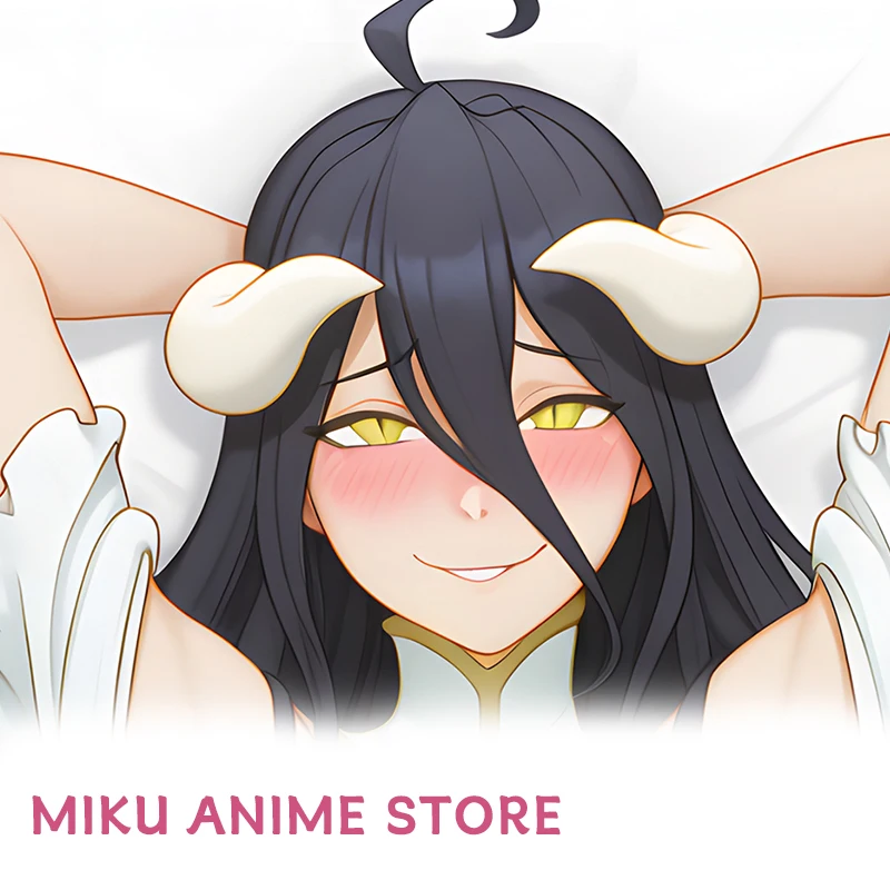 Albedo Overlord Dakimakura Anime Furry Double sided Print Life size Body Pillow Case Cover Pillowcase