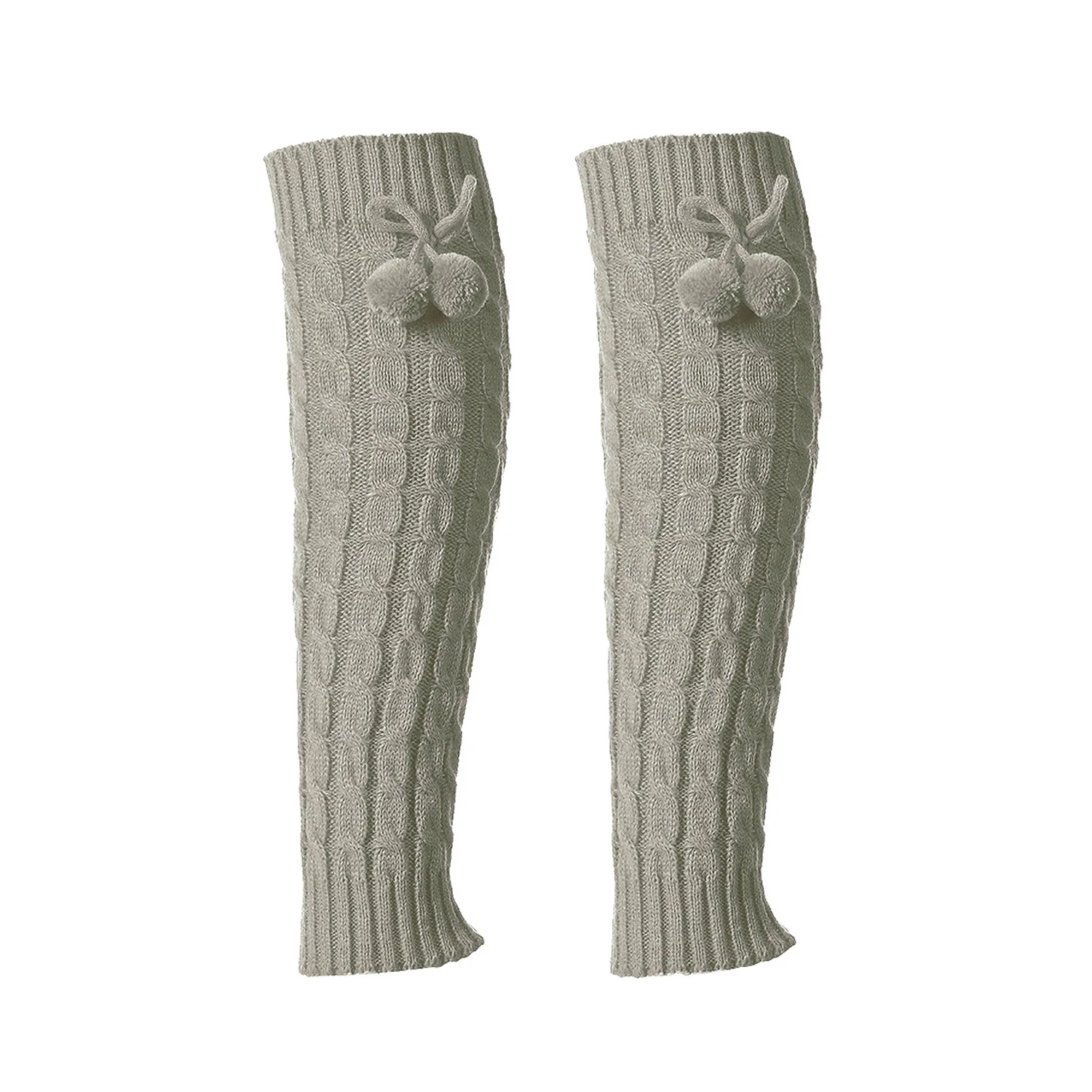 Womens Solid Color Leg Warmers Autumn Winter Girls Thermal Knee Length Boot Socks Knitted Footless Warm Leg Socks