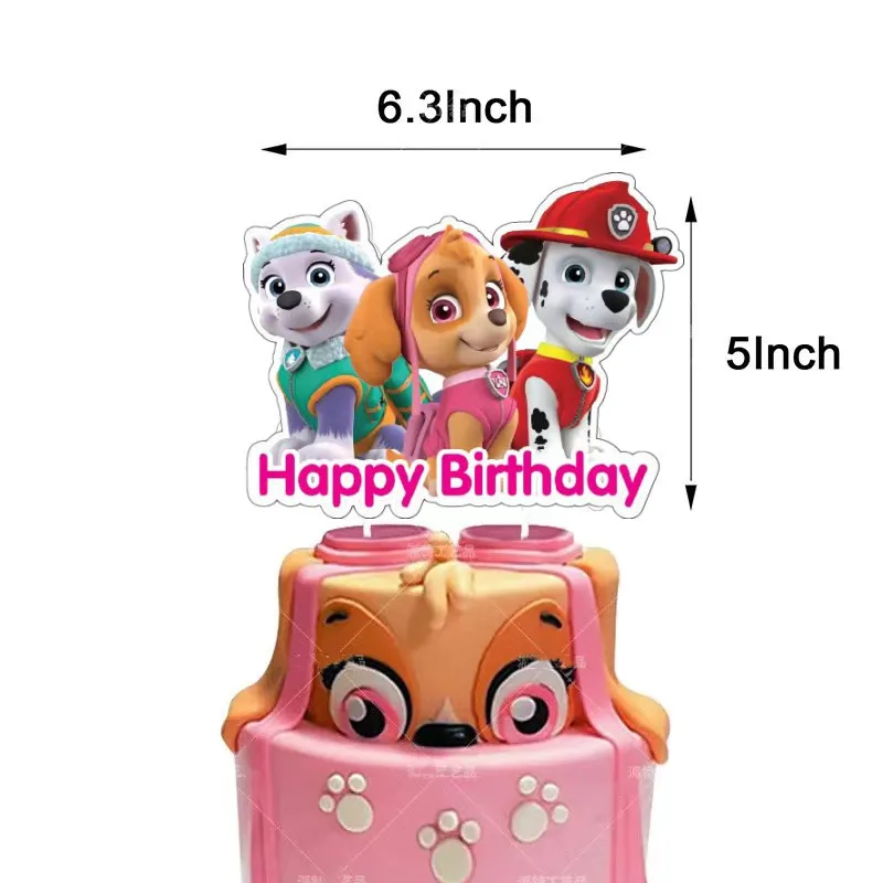 Paw Patrol Rosa Geburtstag Skye Thema Party Dekorationen Geschirr Set Pappteller Tassen Servietten Für Kind Party Liefert Spielzeug Geschenke – Detail 10