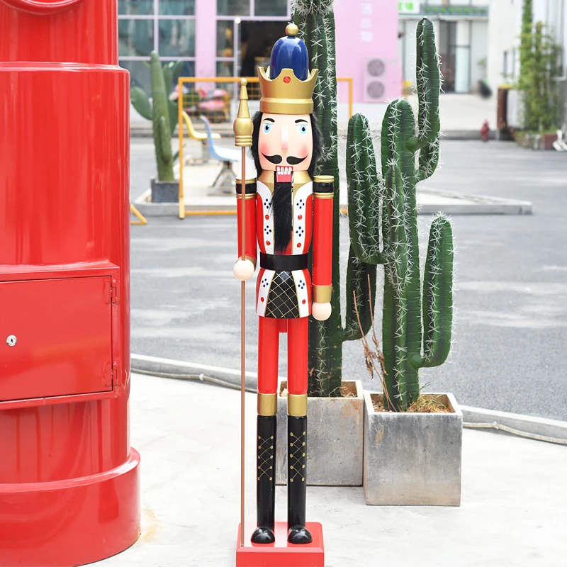 

120cm 4ft Supplier Large Size Wooden Christmas Nutcracker For Festival Gifts