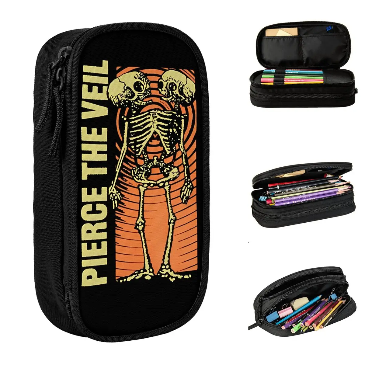 Pierce The Veil 2025 Tour Pencil Cases Rock Music Pen Holder Bag Student Large Storage Students School Gifts Pencil Box