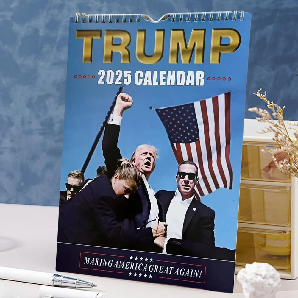 Calendario de escritorio Trump 2025 Calendario de eventos de rally Donald Trump que hace que Estados Unidos vuelva a ser grande 1-3PCS