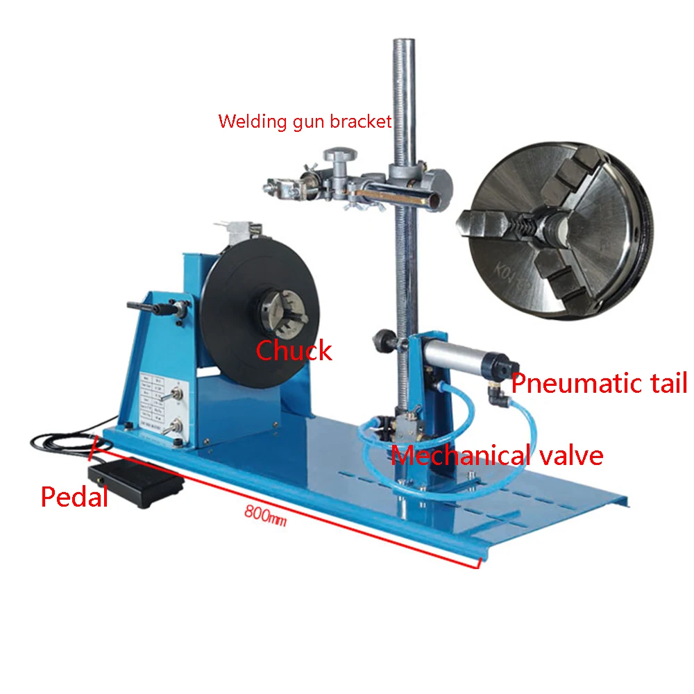 Pequeno posicionador de soldagem de 10 kg, plataforma giratória de soldagem automática combinada + mandril de 65mm de alta qualidade