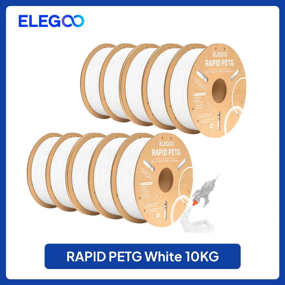 

ELEGOO 10 Rolls PLA PETG PLA Plus Filament 1KG/roll 1.75mm 100% Filament Lines Up Neatly For 3D Printing From EU US