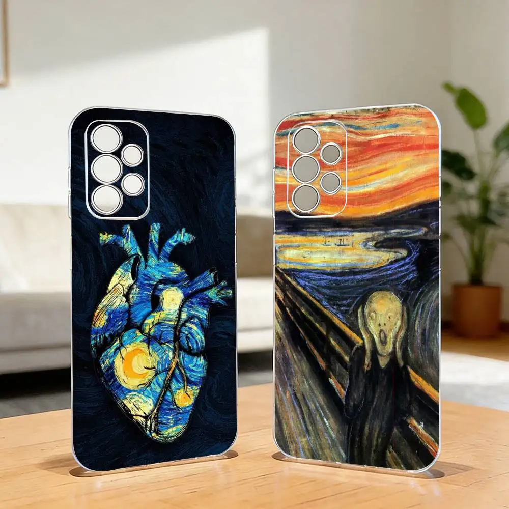 Vincent v-van g-Gogh Stylish Phone Case Transparent Silicone Soft For Samsung S25,S24,S21,S22,S23,S30,Ultra,S20,Plus,Fe,Lite