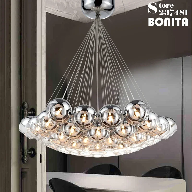 Pendant Lighting Glass Shades Led G4 Lobby Hotels Restaurant Italian Style Modern Hanging Lamps Ball  Luxury Pendant Light