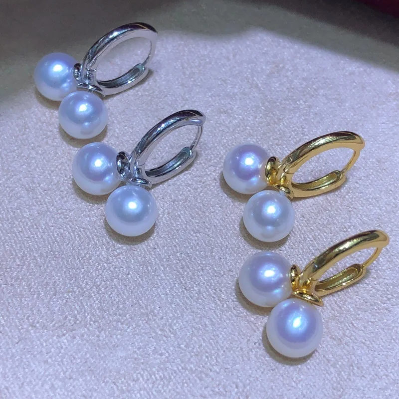 

Wholesale S925 Sterling Silver Earrings Mount Findings Settings Base Mounting Parts Accessory for 6-7mm Pearls 5 pairs/lot