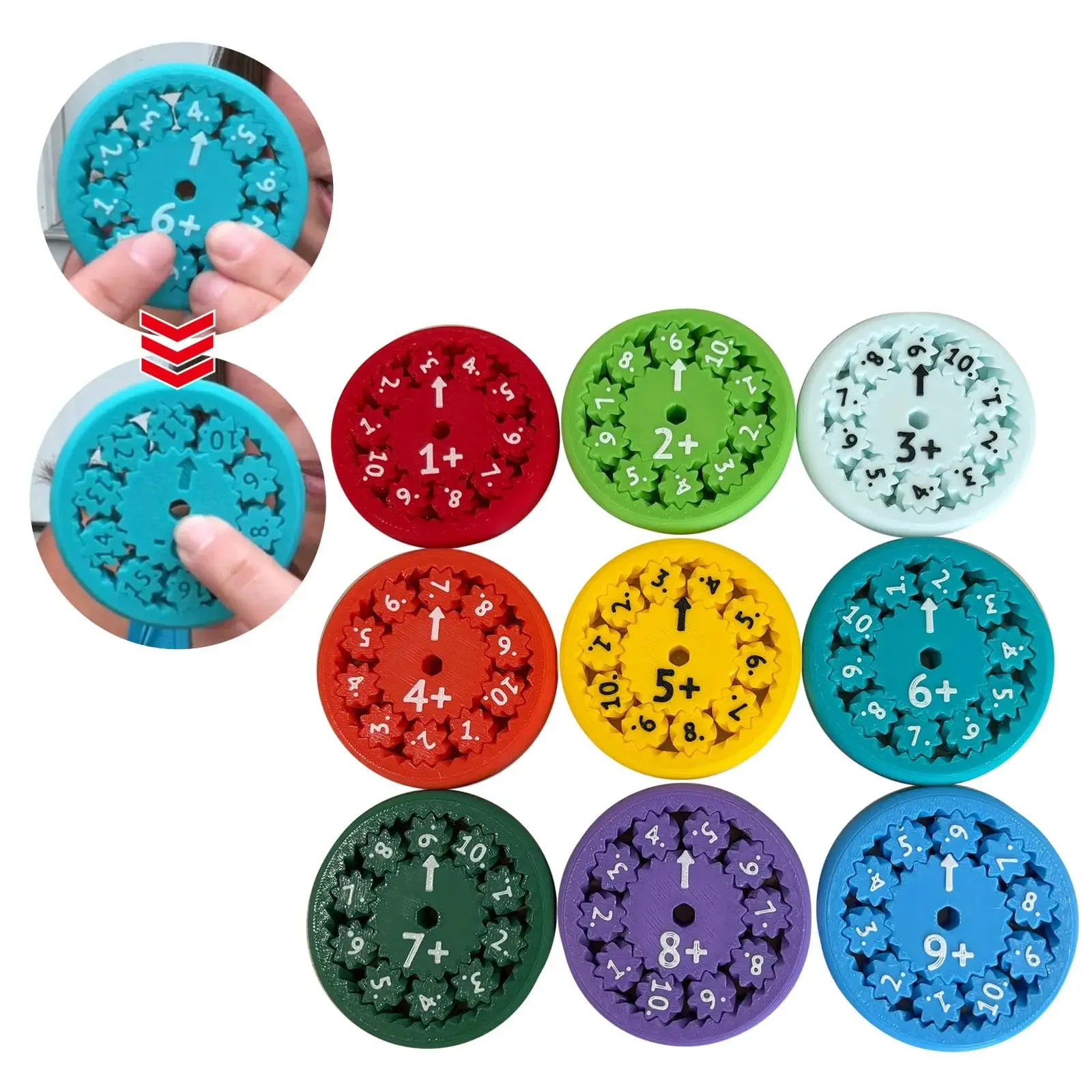 9/18Sets Math Fidget Spinners Educational Rotating Toys Cool Fidget Spinners Games Desktop Math Multiplication Game Student Gift