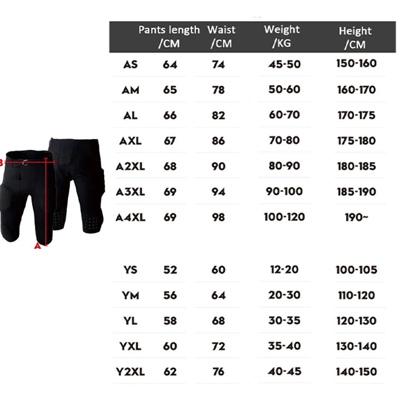 Rugby Training Safety Trousers Sports Anti-Collision Clothing Youth Mens Soccer American Football Pants Rugby Protective Gear