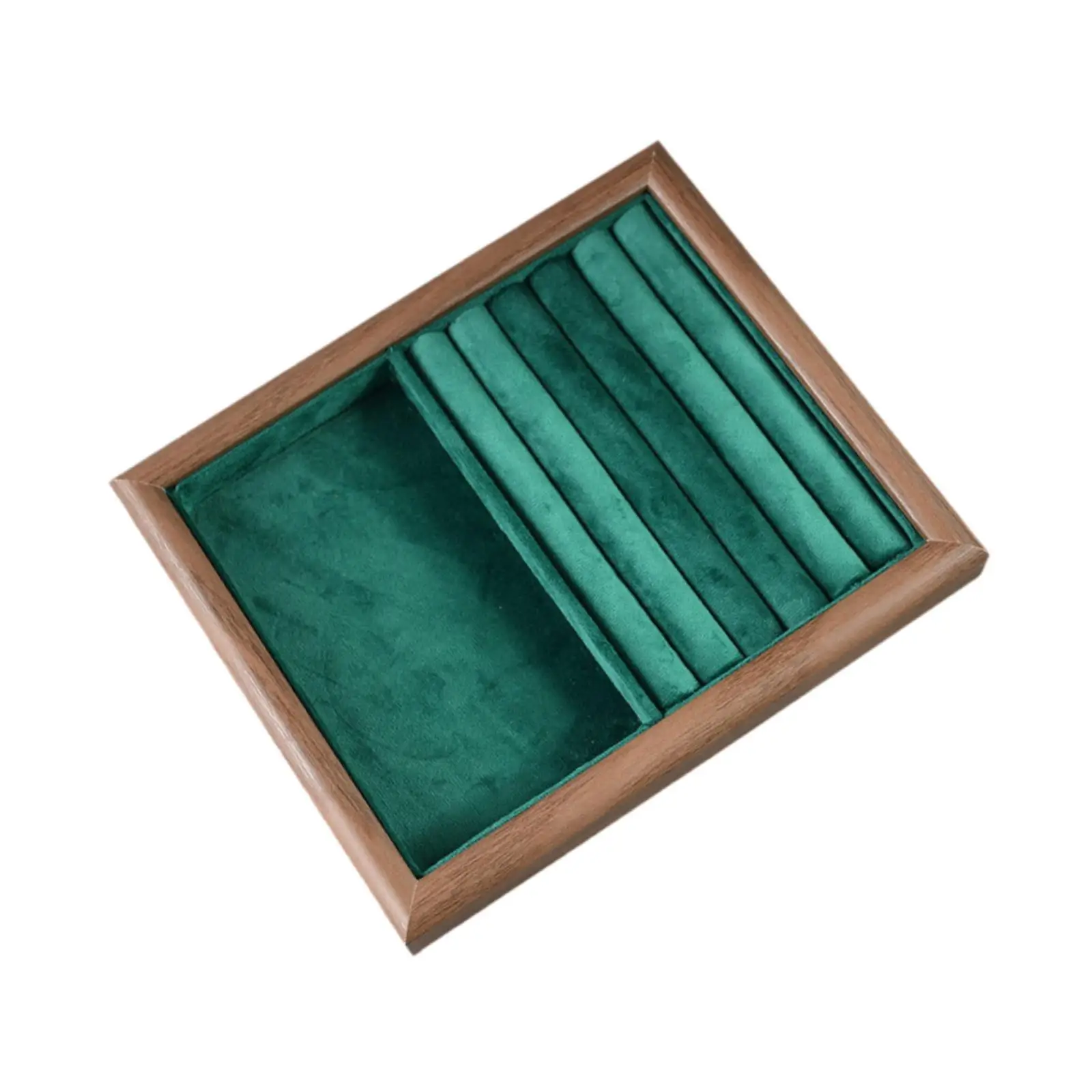 

Поднос для ювелирных изделий Многоцелевой дисплей для хранения ювелирных изделий для серег, браслетов, реквизита, темно-зеленый