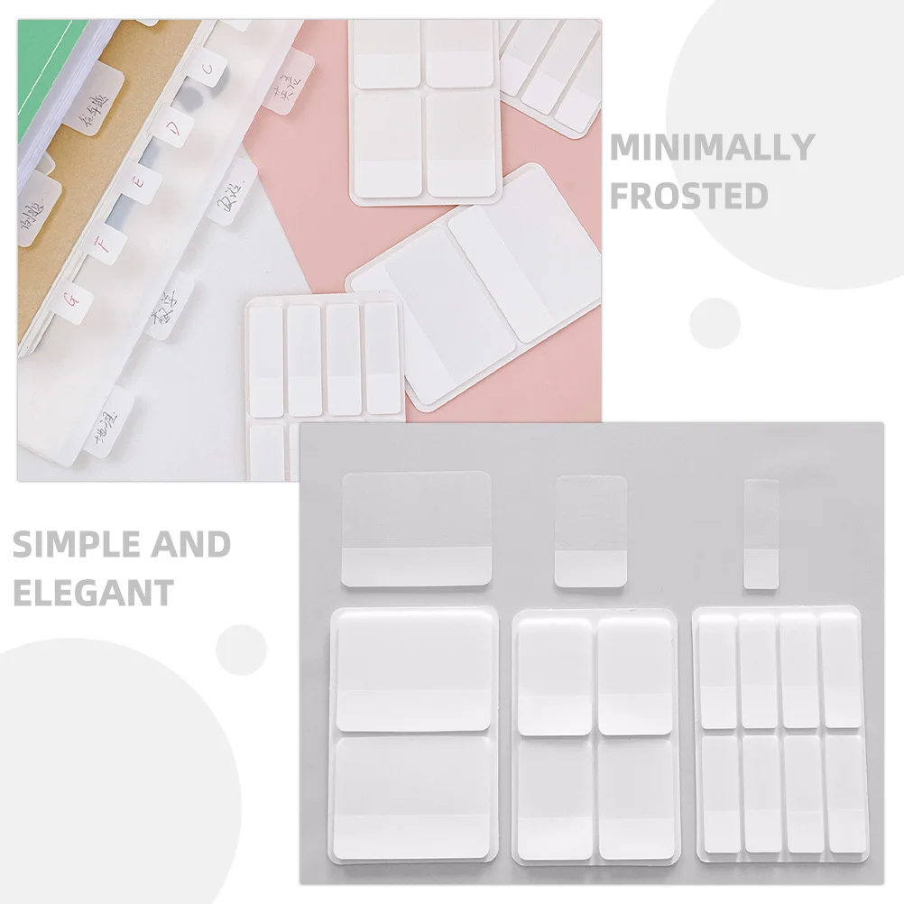 3 Books Minimalist Index Tabs Clear Sticky Page Markers for Books Notebooks Writable Label Tabs Reading Organization Tool