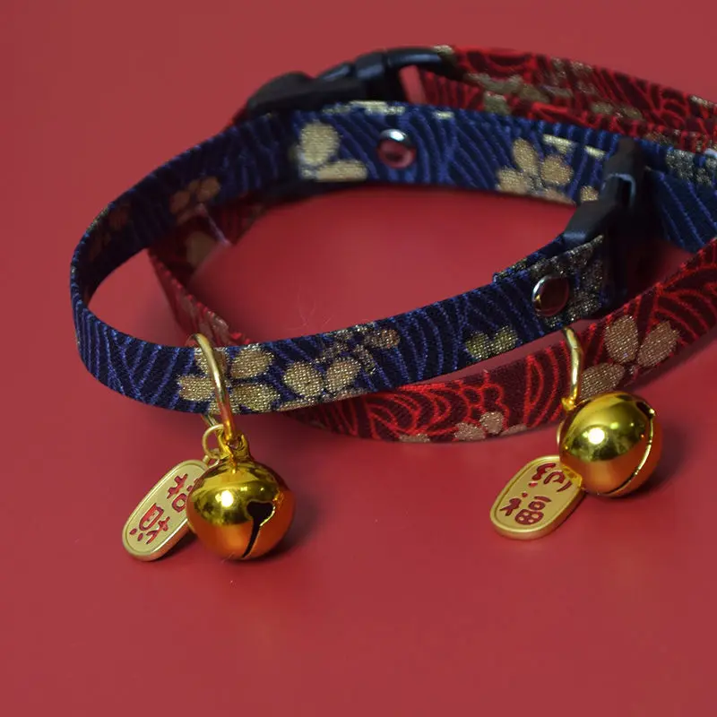 Silent Bells Cat Collars New Year Cat Collars With Auspicious Tags Easy Breakaway Collars With Muted Bells