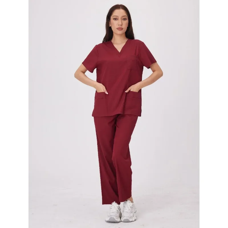 Uniformes clínicos mulher uniforme clínica dental corredores esfrega terno médico hospital esfrega uniformes conjuntos spa trabalho wear-b