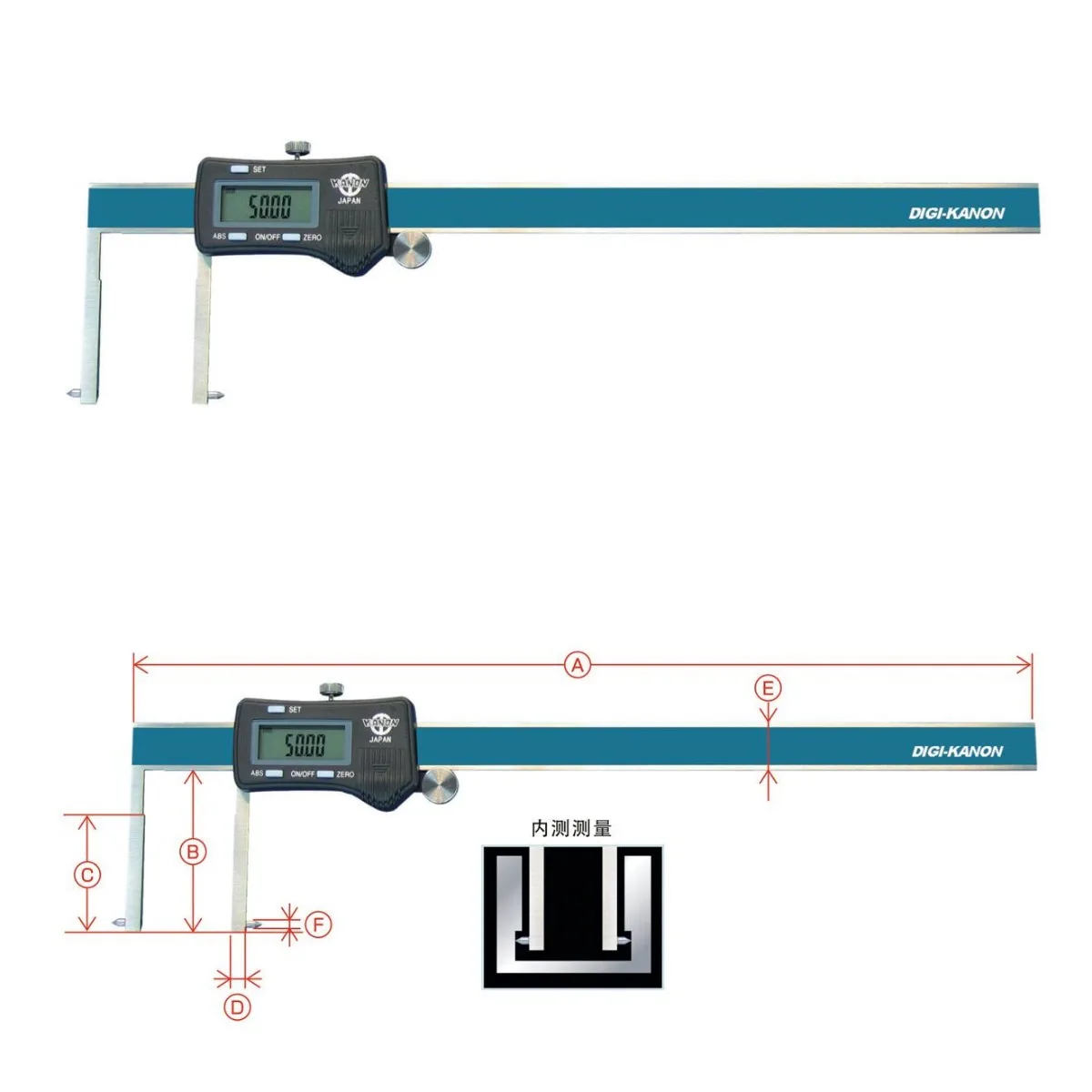 KANON Nakamura Deep Inner Groove Caliper, Digital Vernier Caliper E-ICM20J