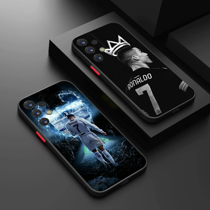 CR7 Football Star Phone Case For Samsung S23 S22 S21 S20 FE S10 S9 S8 Plus Ultra Pro 5G Frosted Translucent Matter Cover