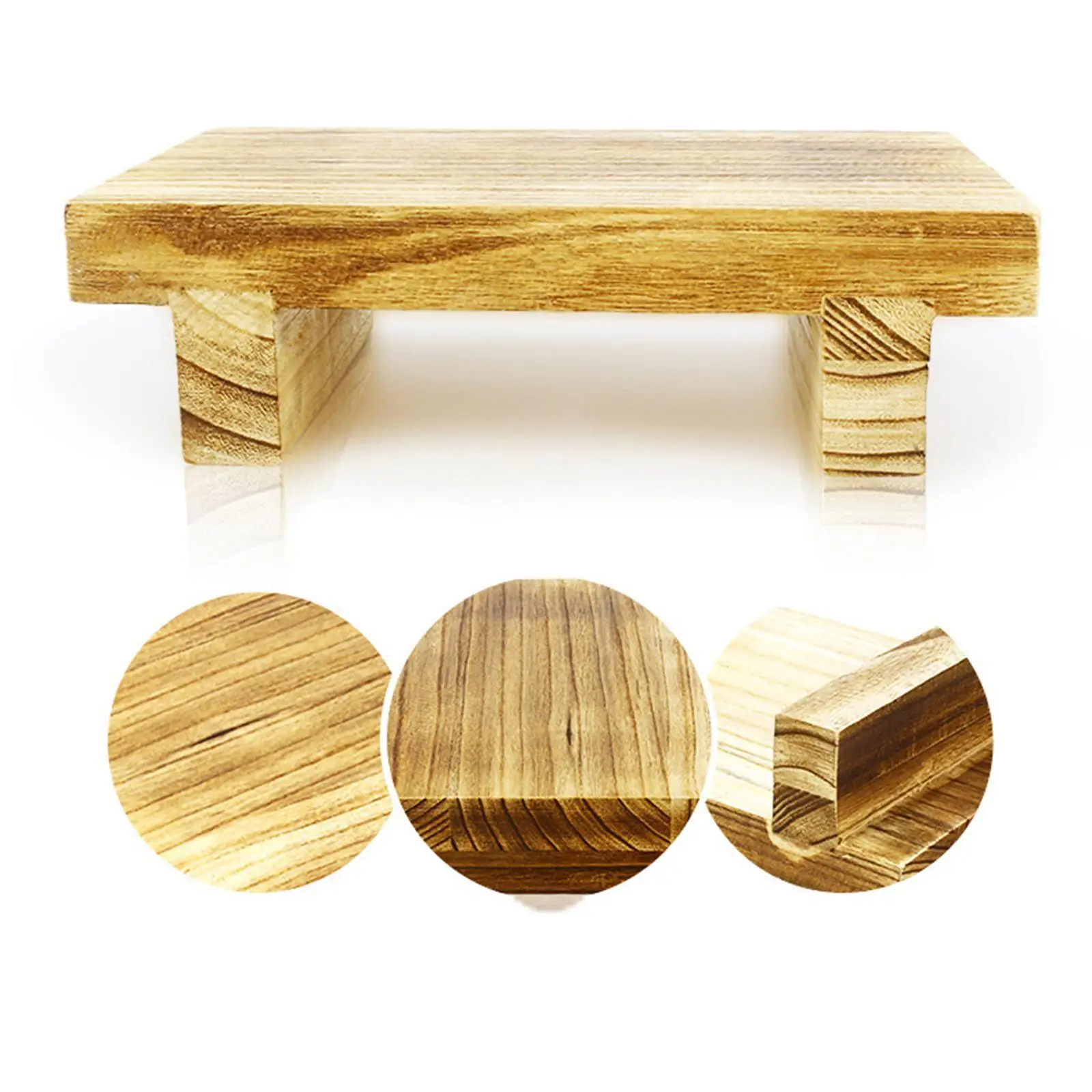 ポータブルベッドスツール、長方形25x18x7cm木製スツール、大人用子供用トイレ高齢者用スツール屋内および屋外用ハイベッド