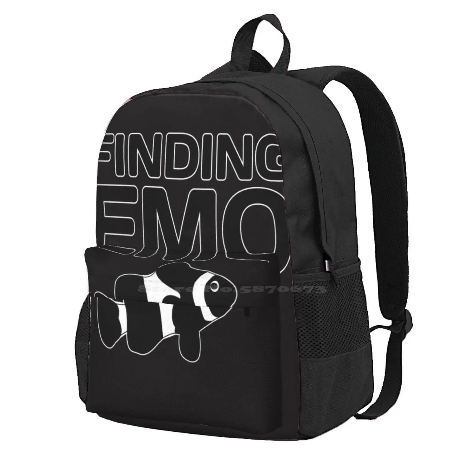 

Finding Emo Hot Sale Schoolbag Backpack Fashion Bags Dark Black Grunge Skulls Negative Alternative Scene Punk Gothic Music