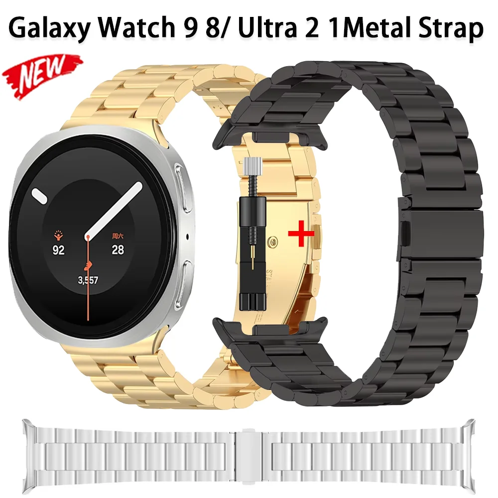 New No Gaps Strap for Samsung Galaxy Watch 9 8 44mm 40mm 8 Classic 46mm Metal  Correa Galaxy Watch Ultra 2 1 47mm Wristband