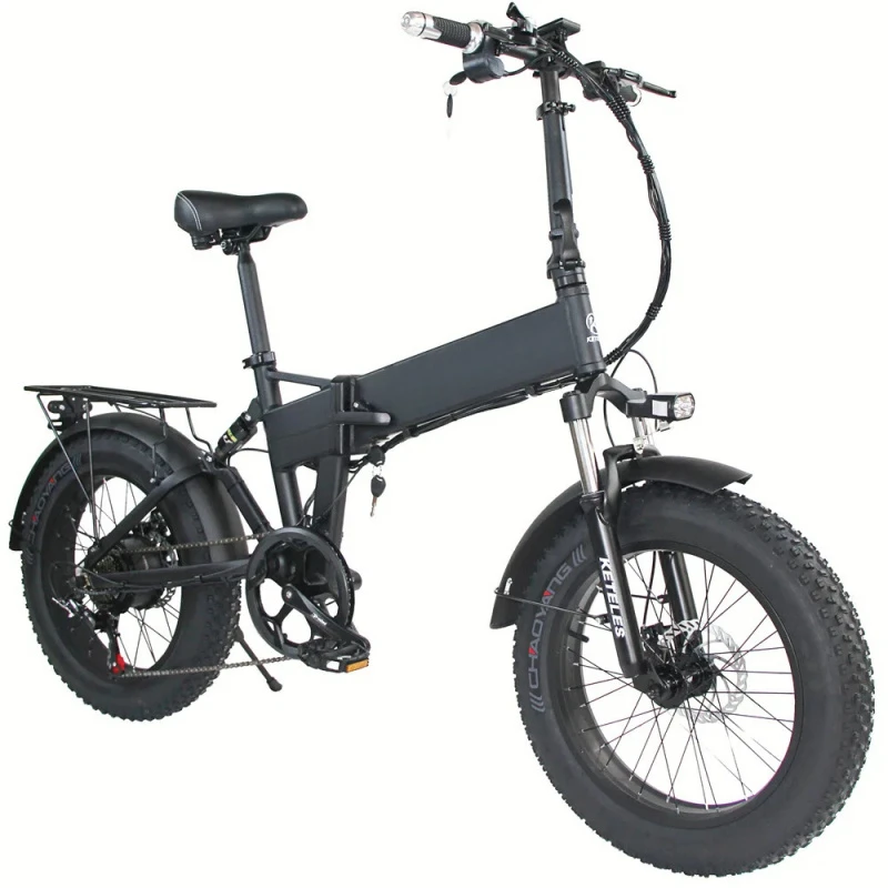 20-Zoll-All-Terrain-E-Bike, versteckte hydraulische Bremse, fetter Reifen, 7-Gang-Aluminium-Klapp-Elektrofahrrad für das Pendeln in der Stadt