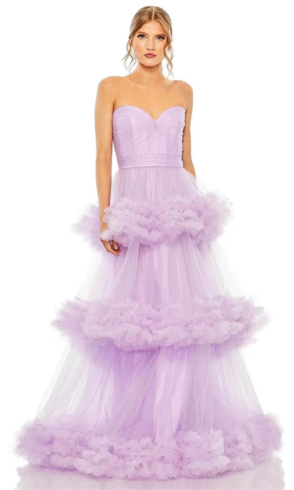 Annie Mauve Elegant Wedding Dress Fluffy Tulle Layering Prom Dresses Sexy Off-shoulder فساتين سهرة Vestidos De Fiesta